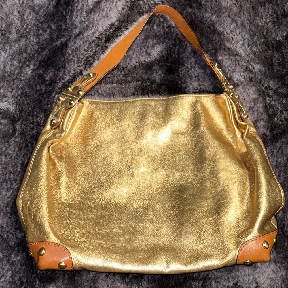 Gold Michael Kors hobo bag